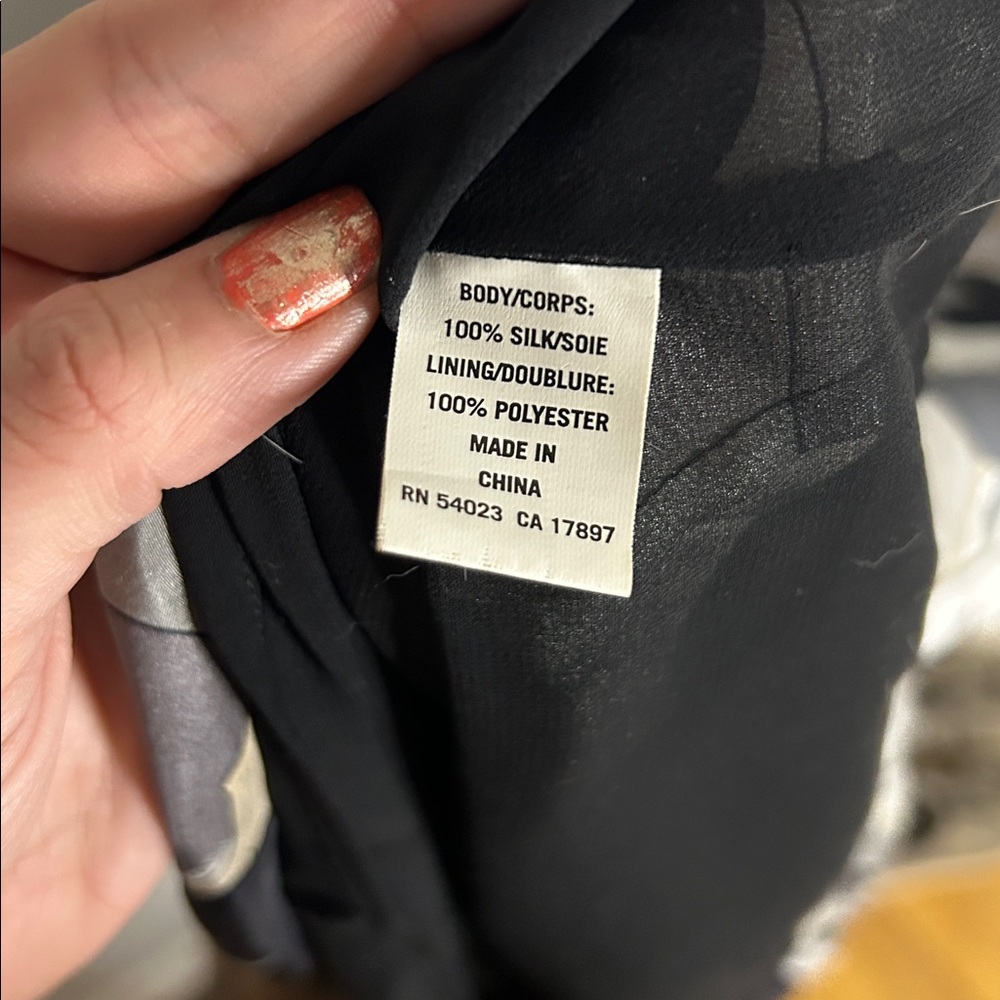 Old Navy Women's Plus Black and Gray 100% Silk Dress Dress - Picture 7 of 8